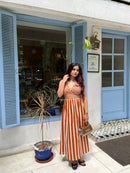 Brown Striped Maxi Dress