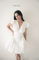 White Dobby Mini Dress