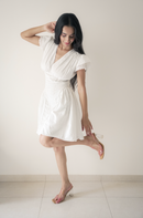 White Dobby Mini Dress