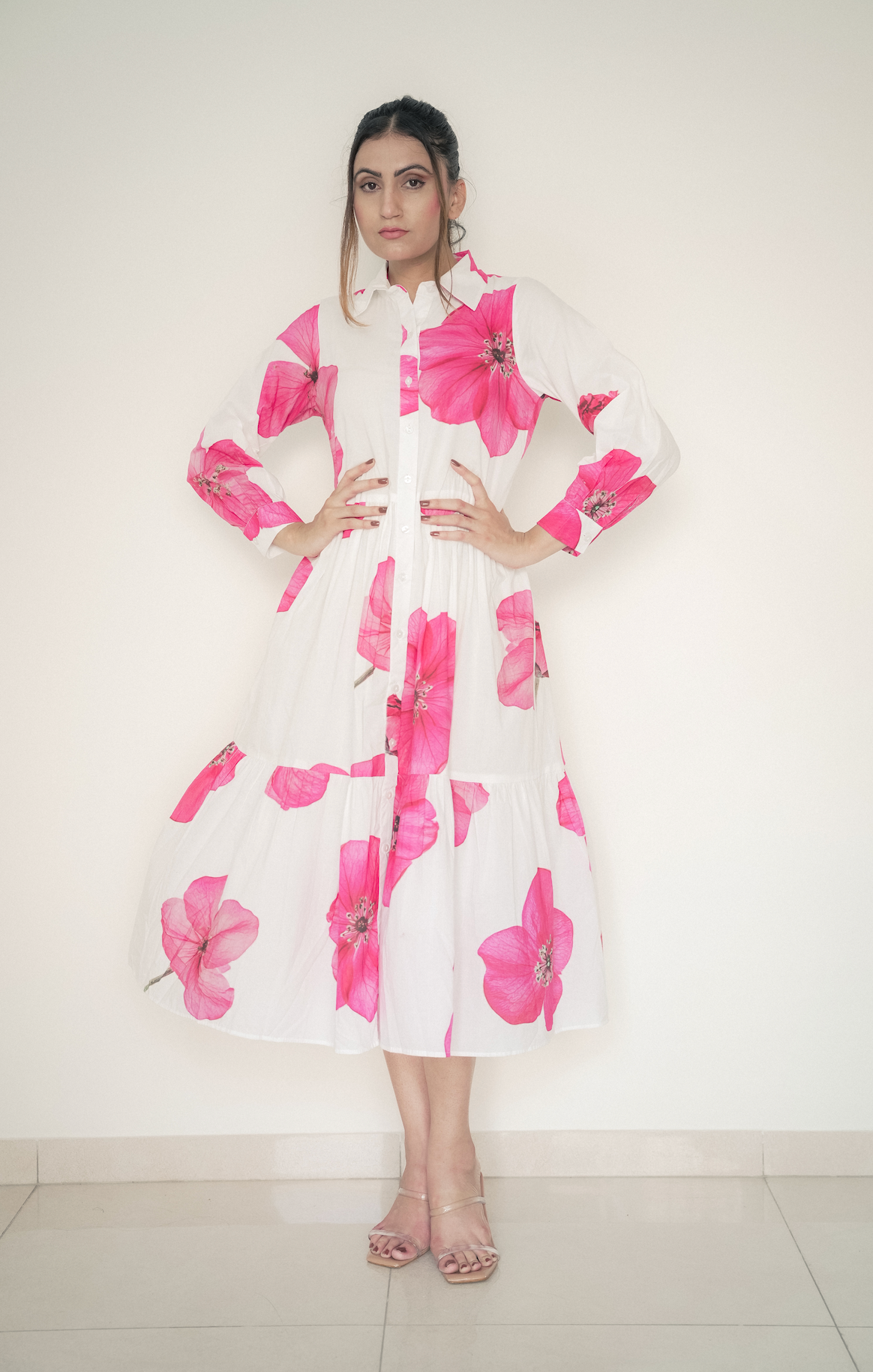 Floral Elegance Shirt Dress