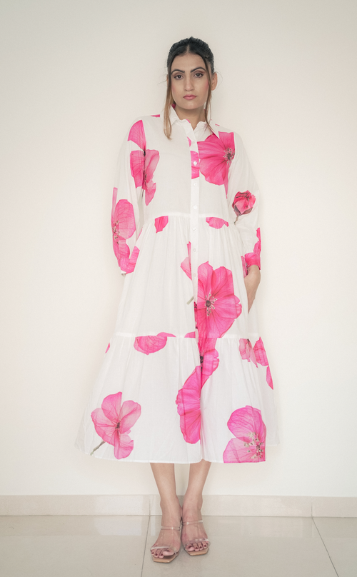 Floral Elegance Shirt Dress