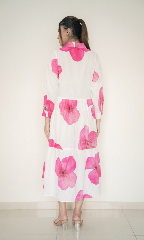 Floral Elegance Shirt Dress