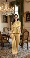 Mustard & White Striped Co-Ord Set