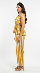 Mustard & White Striped Co-Ord Set