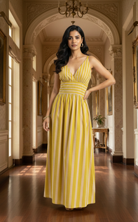 Musturd- White Stripe Dress