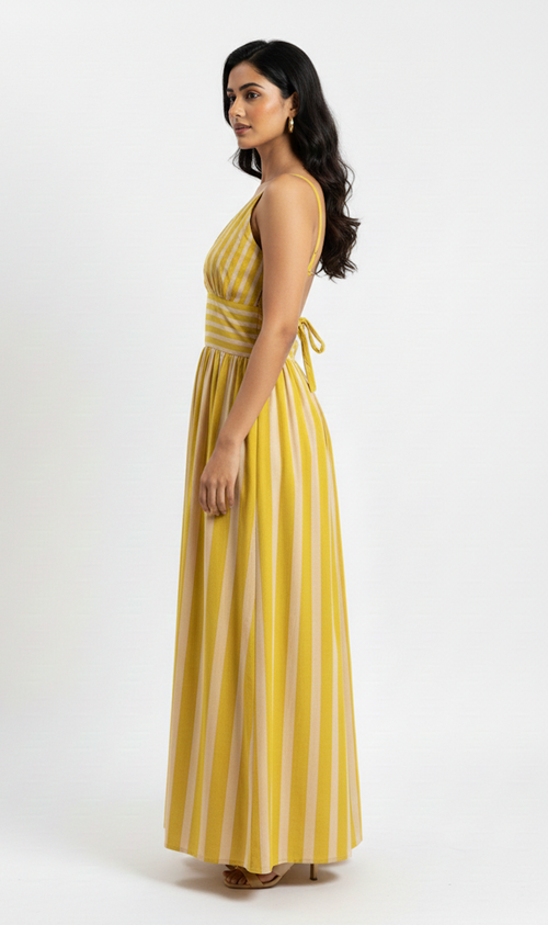 Musturd- White Stripe Dress