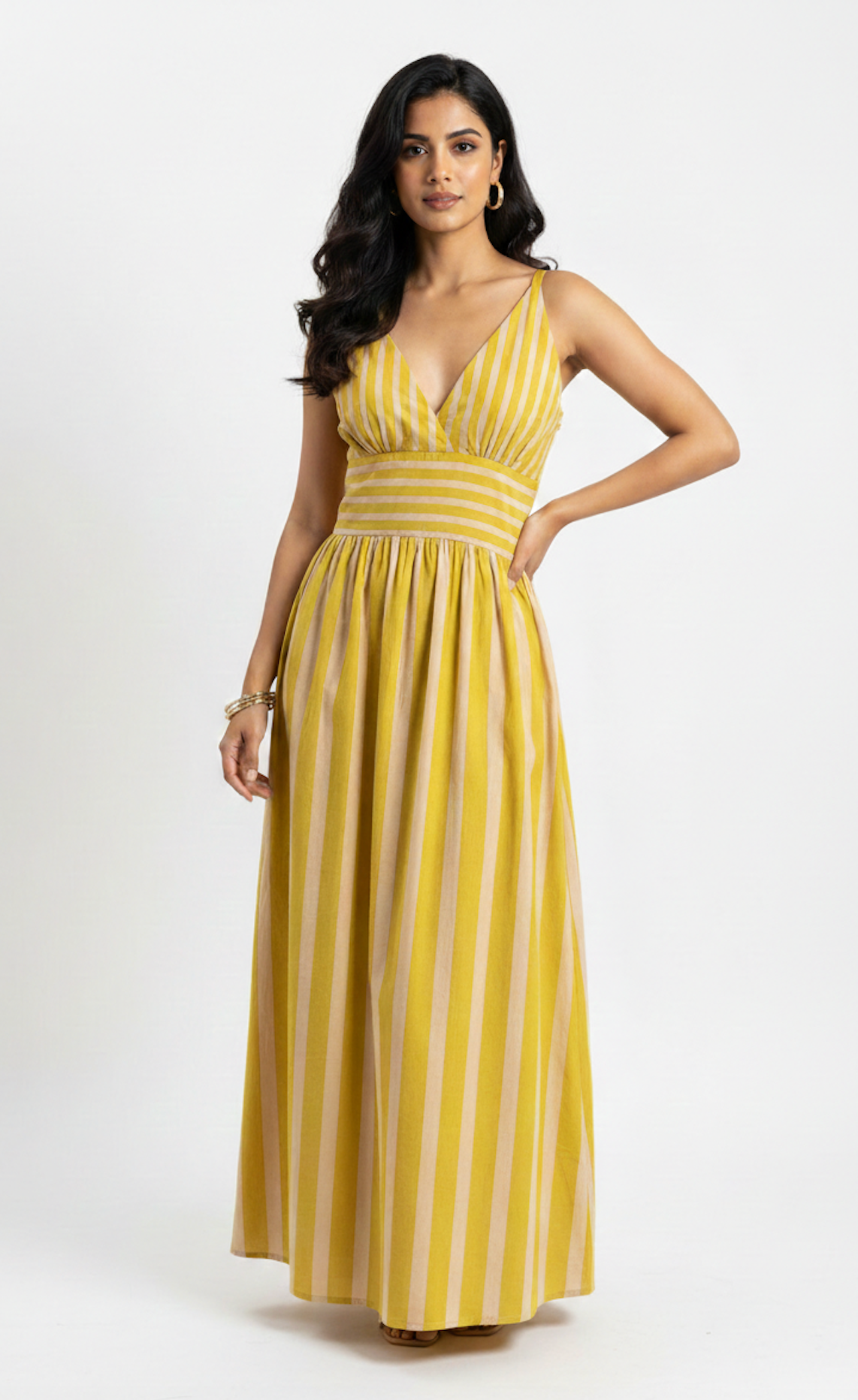 Musturd- White Stripe Dress