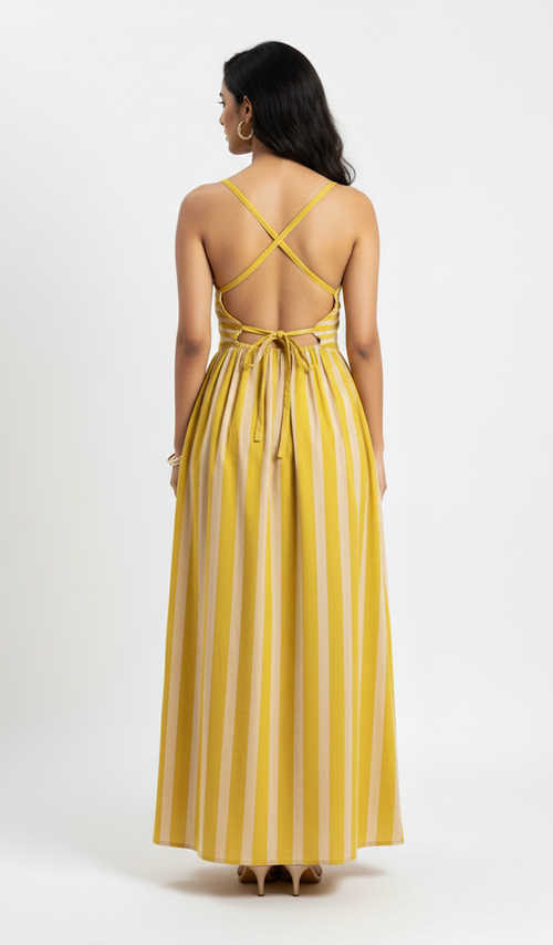 Musturd- White Stripe Dress