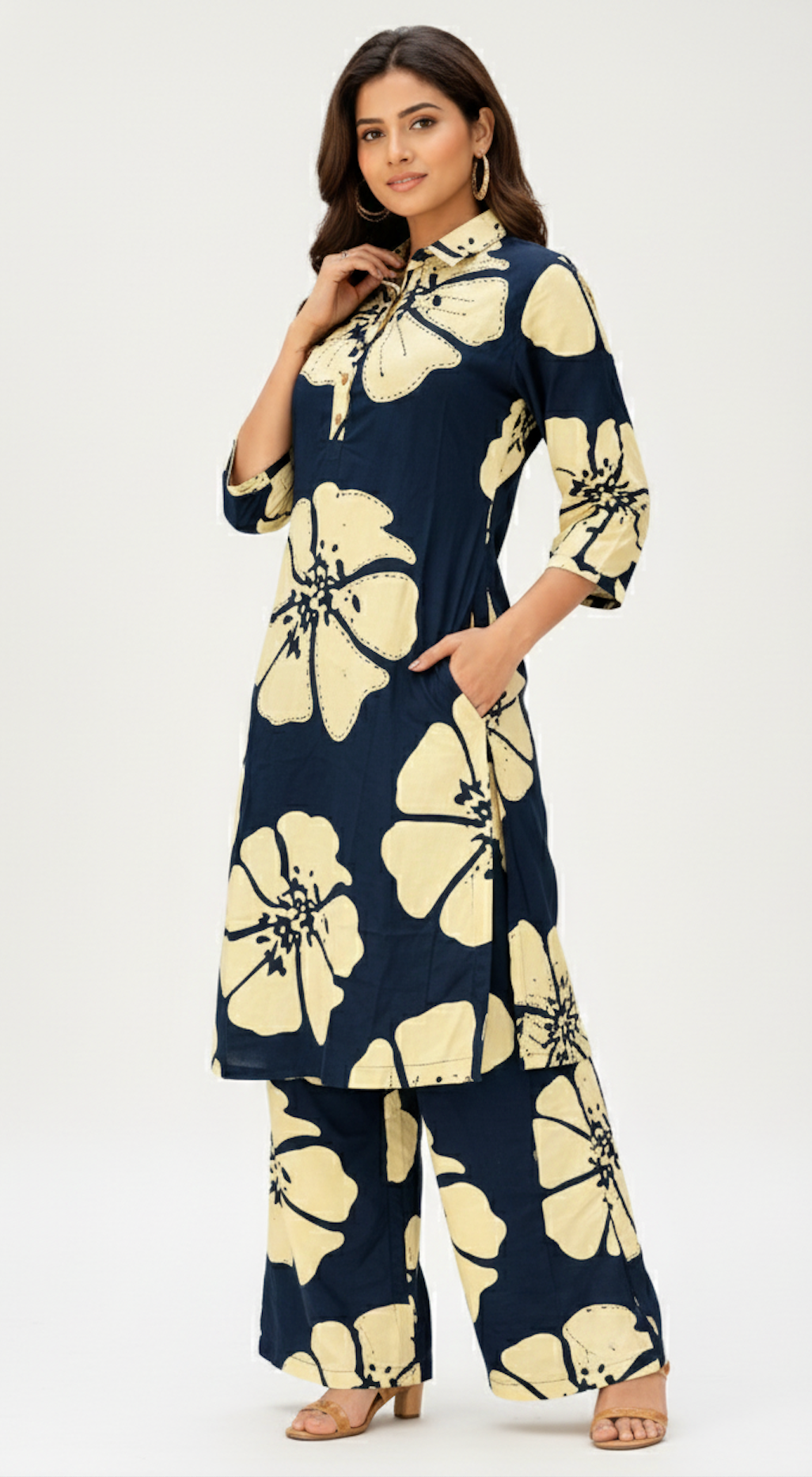 Navy & Primrose Floral Co-ord Set