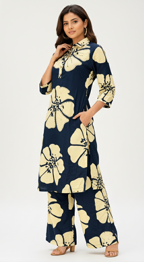 Navy & Primrose Floral Co-ord Set
