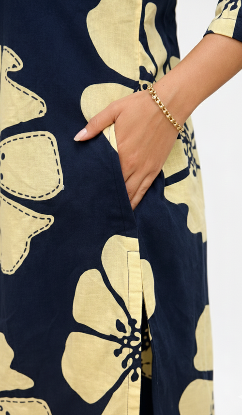 Navy & Primrose Floral Co-ord Set