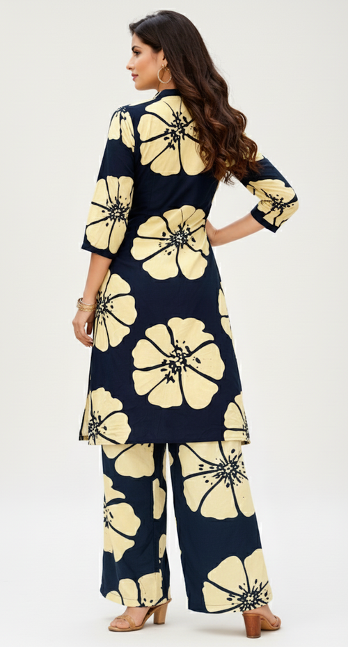 Navy & Primrose Floral Co-ord Set