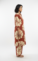 Rust & Cream Floral Block-Print Co-ord Set