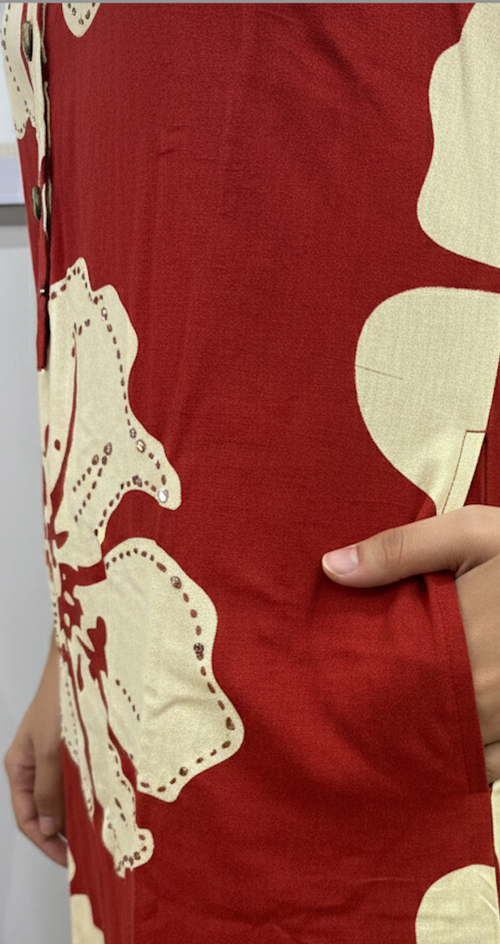 Rust & Cream Floral Block-Print Co-ord Set