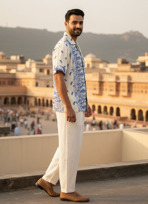 Blue Paisley Resort Shirt