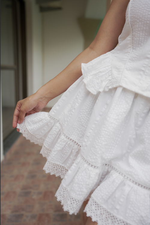 White Peplum Twin Set