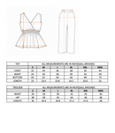 Striped Peplum Top & Straight Pants Co-Ord Set