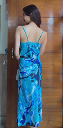 Abstract Print Slip Midi Dress