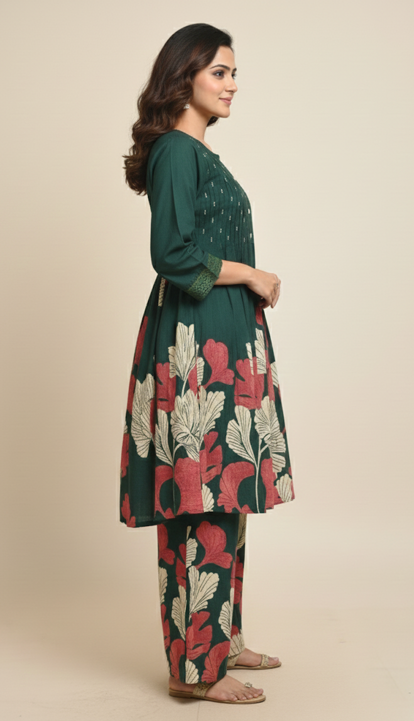 Deep Teal Printed Co-Set