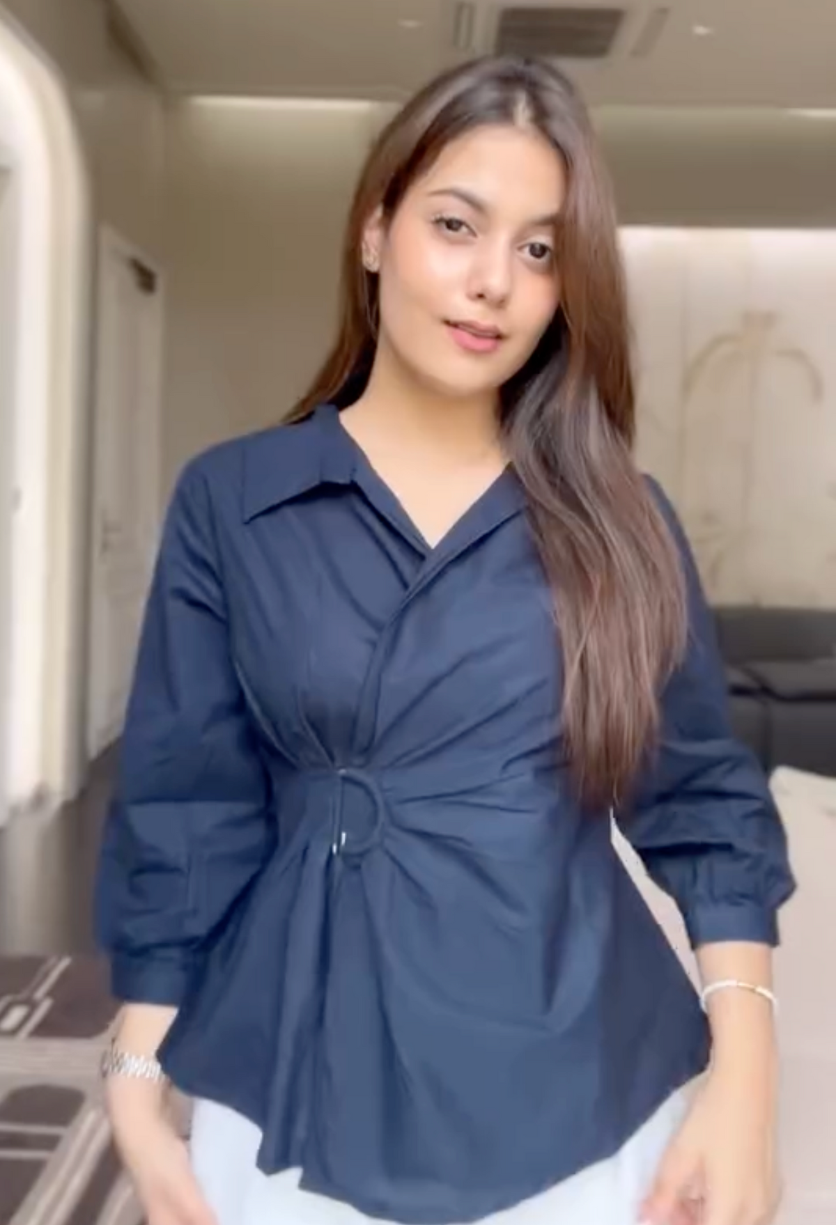 Halo Wrap Shirt – Midnight Navy