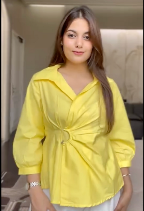 Halo Wrap Shirt – Butter Yellow