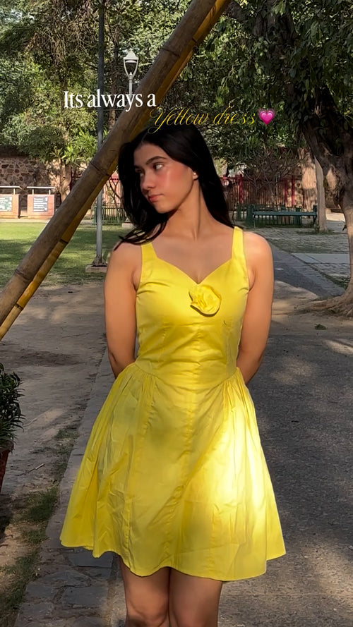 Sunlit Bloom Yellow Dress