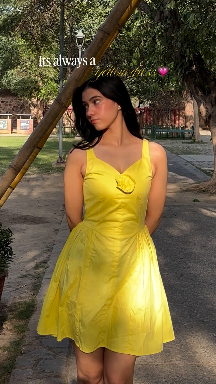 Sunlit Bloom Yellow Dress