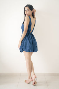 Balloon Hem Mini Dress – Navy