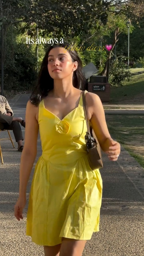 Sunlit Bloom Yellow Dress
