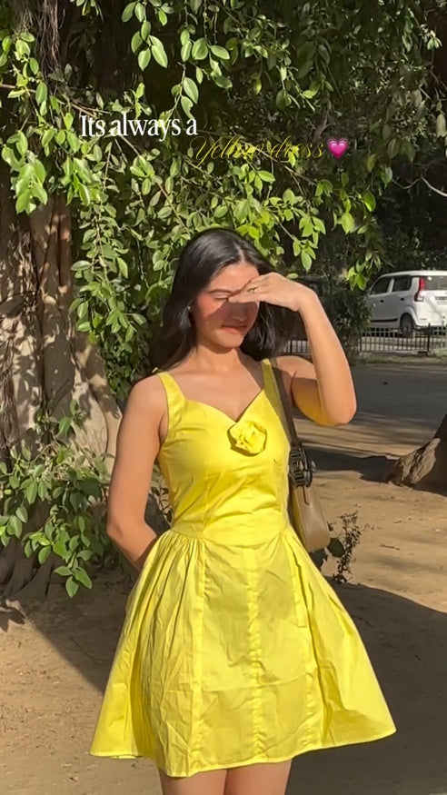 Sunlit Bloom Yellow Dress