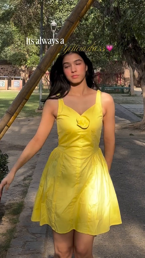 Sunlit Bloom Yellow Dress