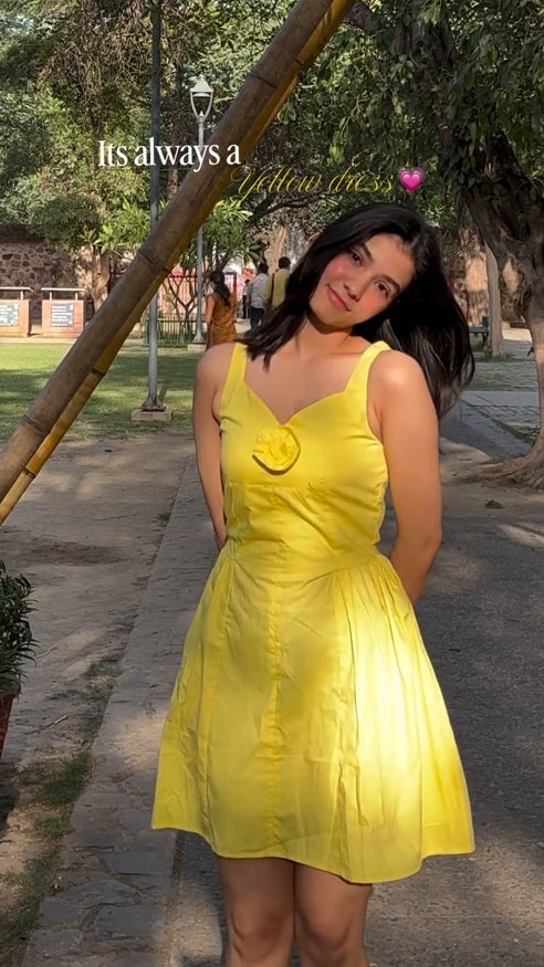 Sunlit Bloom Yellow Dress