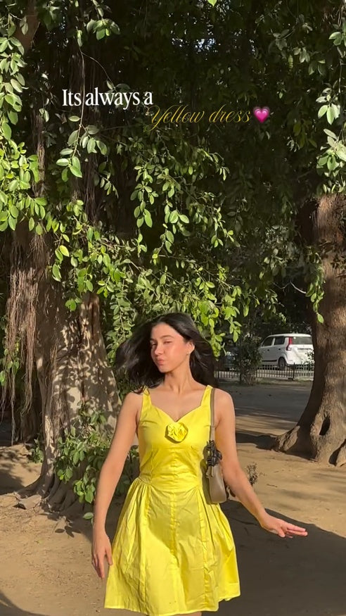 Sunlit Bloom Yellow Dress