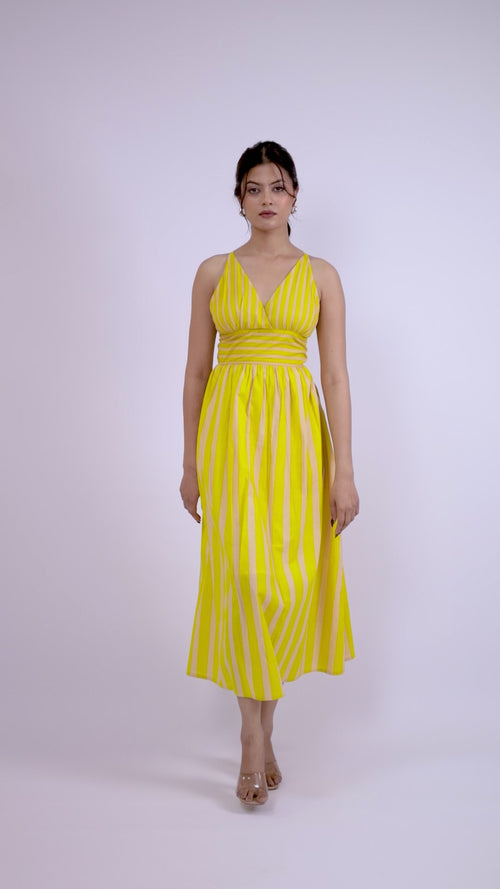 Musturd- White Stripe Dress