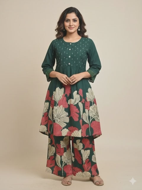 Deep Teal Printed Co-Set