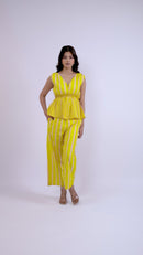 Mustard & White Striped Co-Ord Set