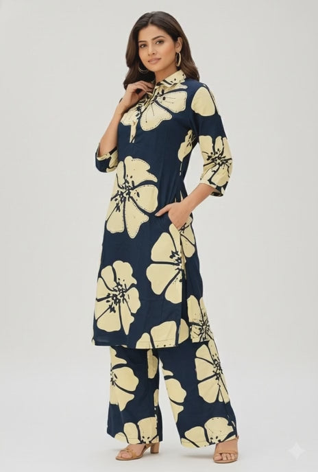 Navy & Primrose Floral Co-ord Set