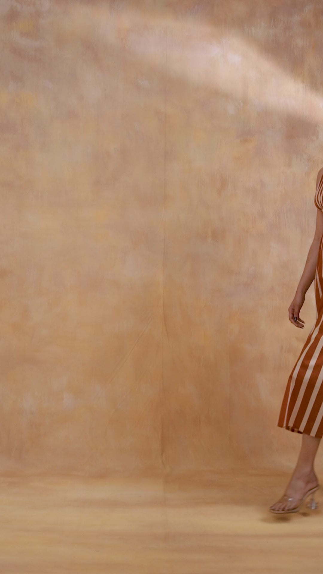 Brown Striped Maxi Dress