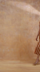 Brown Striped Maxi Dress