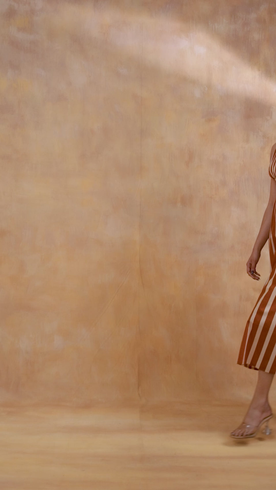 Brown Striped Maxi Dress